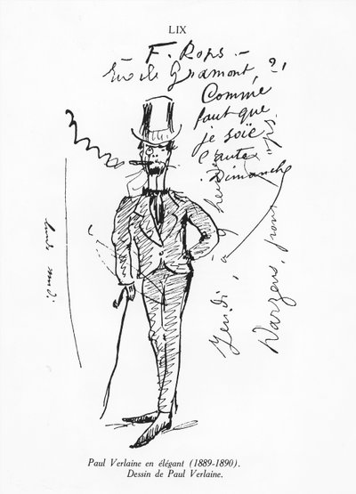 Self Portrait of Paul Verlaine, Elegant by Paul Verlaine